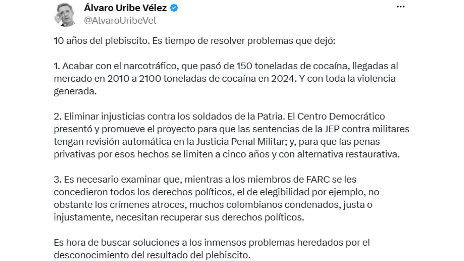 El exmandatario expuso algunas propuestas para reducir