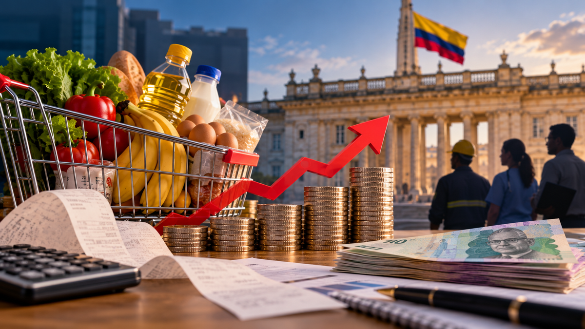Imagen de contexto sobre la inflación en Colombia y su relación con la discusión del salario mínimo para 2027.