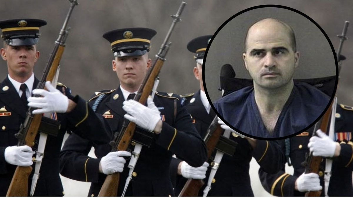 Miembros del pelotón de fusileros de la Guardia de Honor y Mayor Nidal Hasan, condenado a muerte