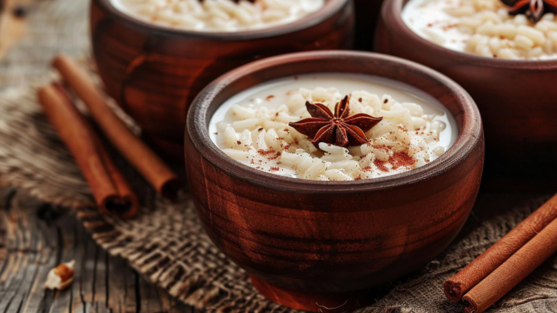 La preparación comienza con la leche y los ingredientes que aportan aroma. Después, el arroz se cocina a fuego bajo hasta que se ablande.