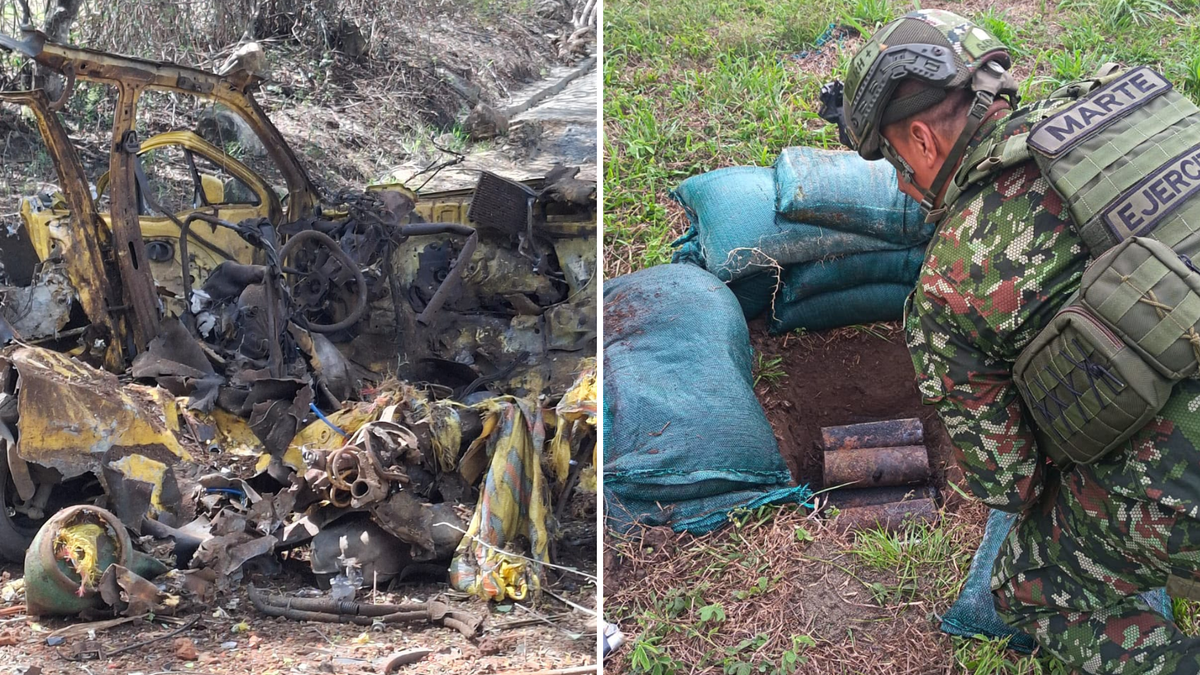 Explosivos de las disidencias de las Farc en Cauca.