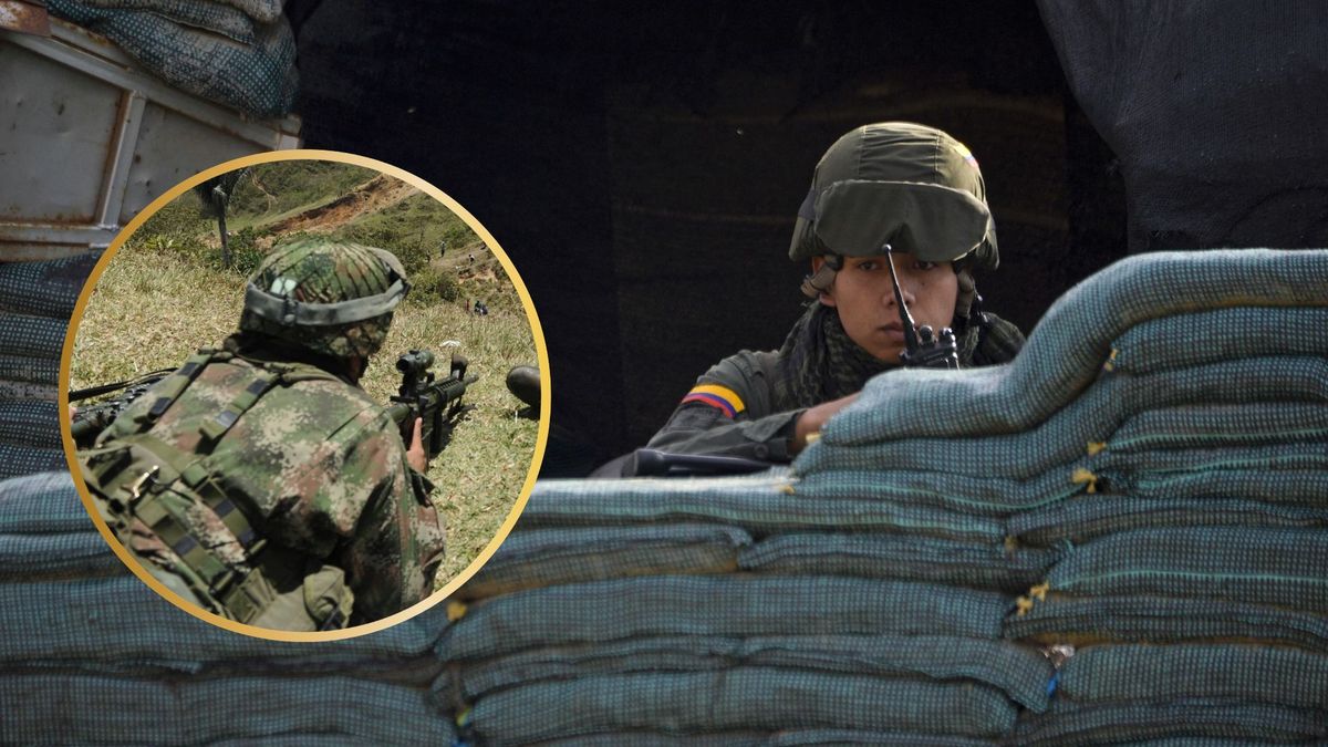 Fuerza pública en medio de combates en Toribío (Cauca).