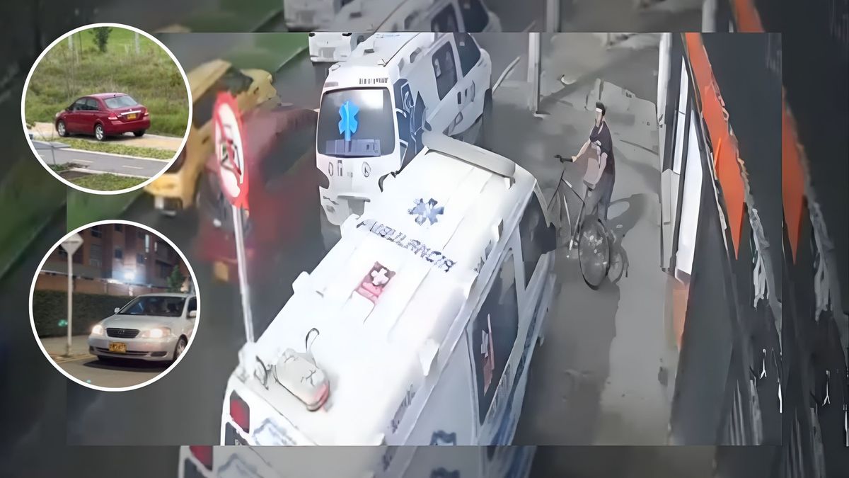 (Video) Ambulancias fueron grabados circulando por andenes en Bogotá: casi atropellan un ciclista