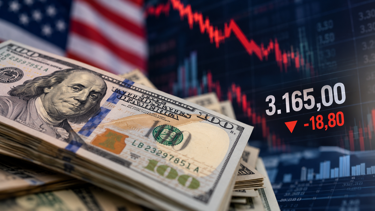 Dólares y mercado en descenso.