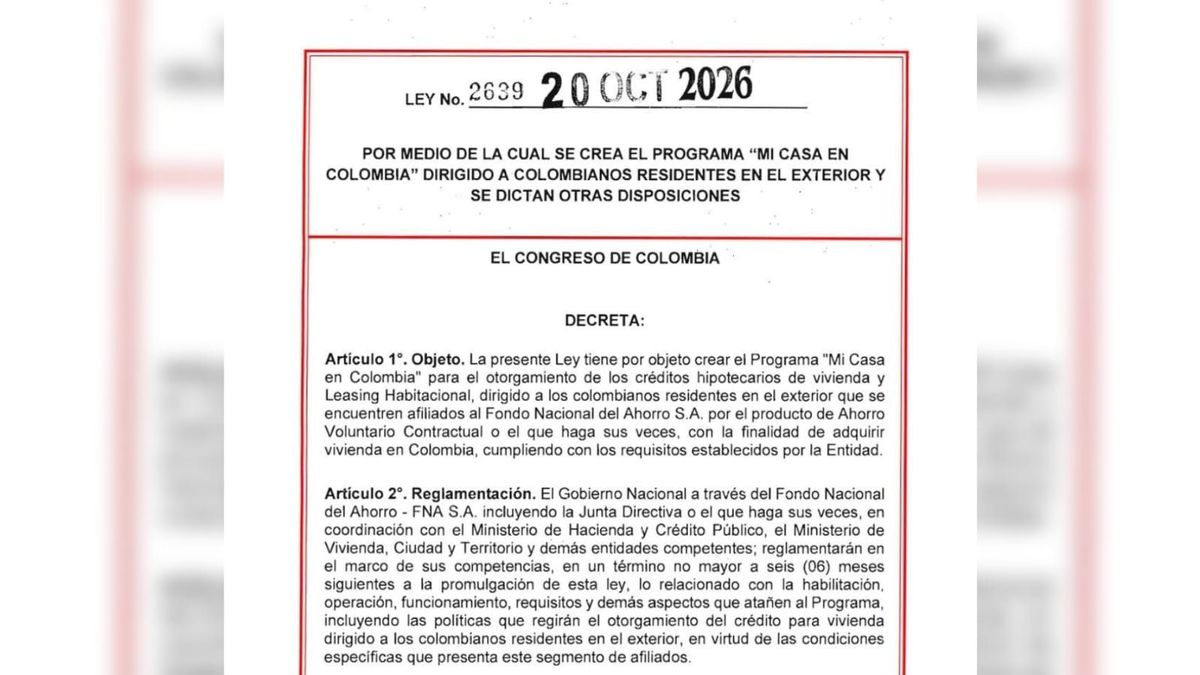 Ley mi casa en Colombia