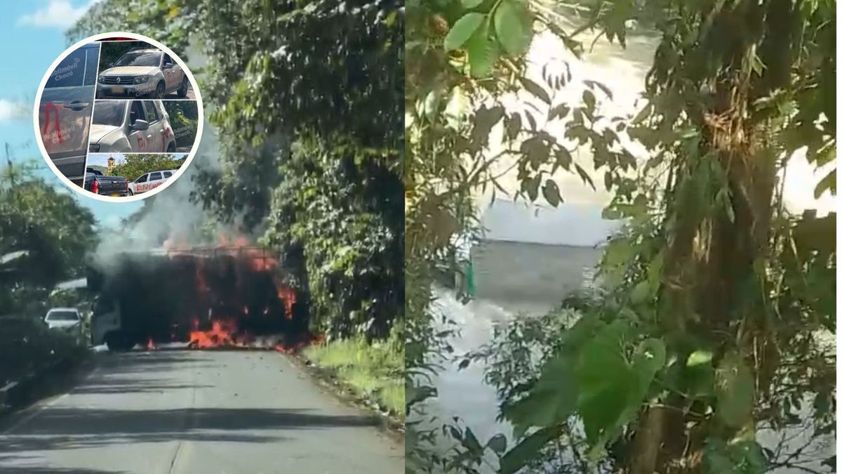 Un vehículo incinerado y otro que se fue al río deja ataque del ELN