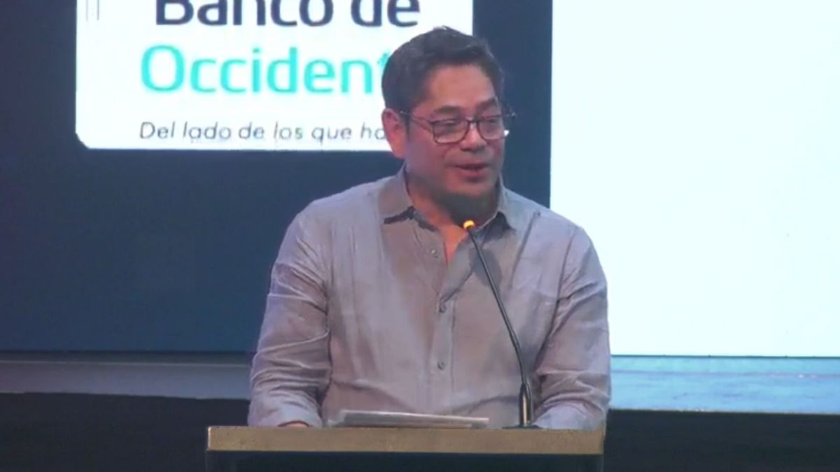 El presidente nacional de Camacol, Guillermo Herrera, en medio de la jornada de clausura