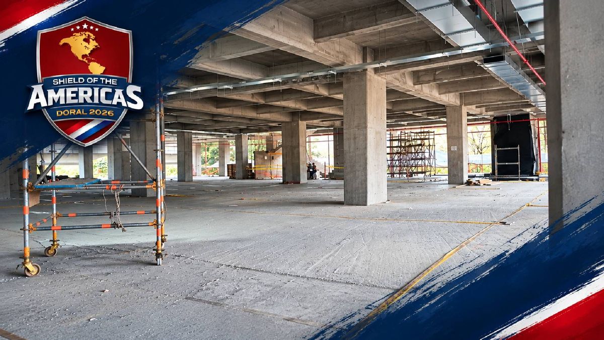 Así va la construcción del 'Pentágono', el edificio que será sede del 'Escudo de las Américas' en Medellín