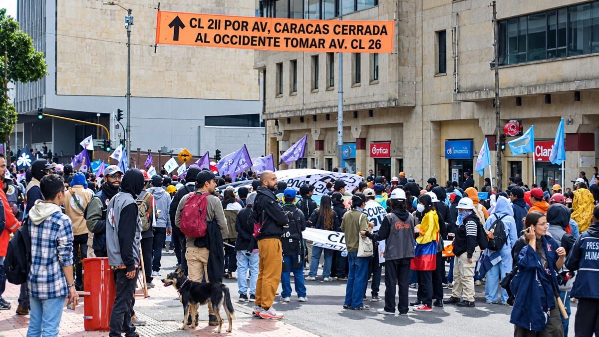 Marchas en el centro de Bogotá este lunes 26 de octubre