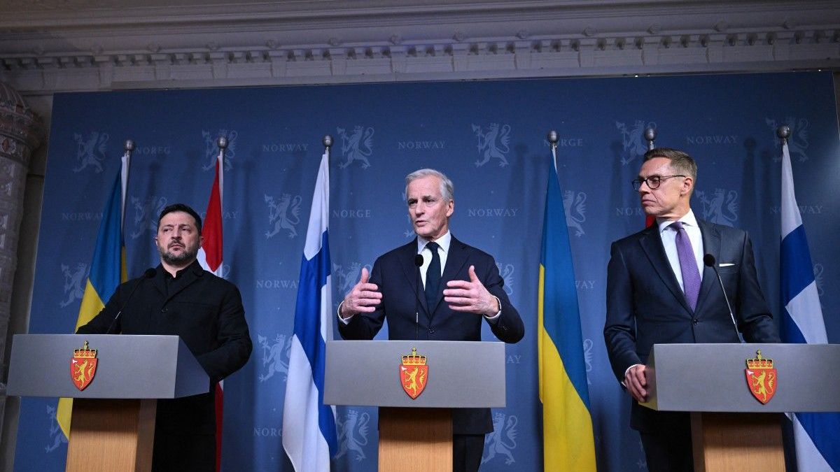 El primer ministro de Noruega, Jonas Gahr Store, y el presidente de Finlandia, Alexander Stubb